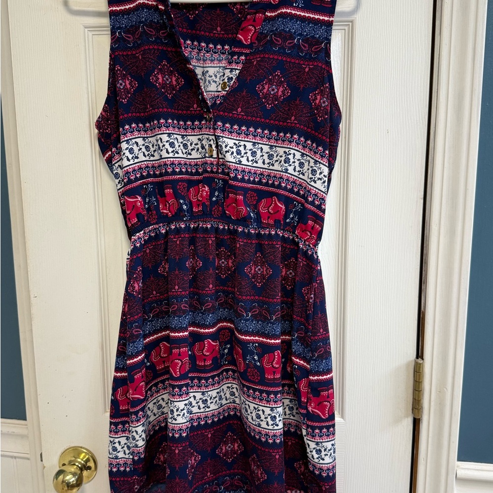 Wishful Park Sleeveless Dress - Pink and Navy